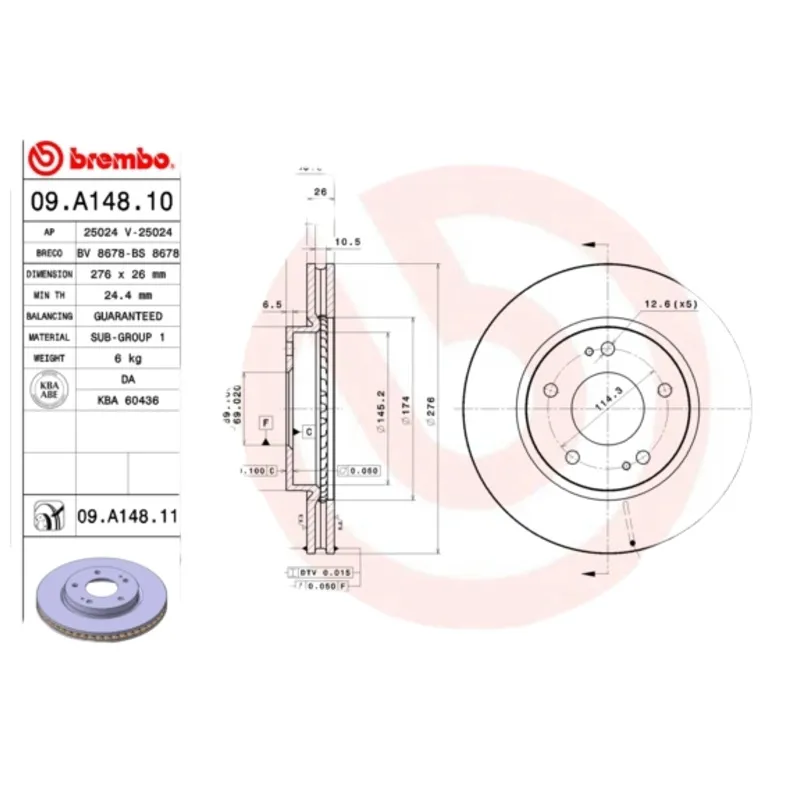 BREMBO Brzdový kotúč 09A14811