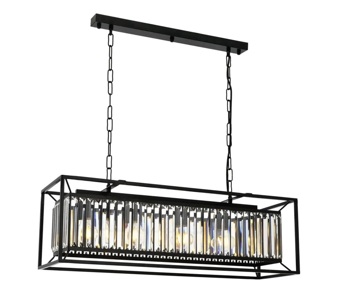 Luster na reťazi PUNE 4xE27/40W/230V čierny 301AUR1149