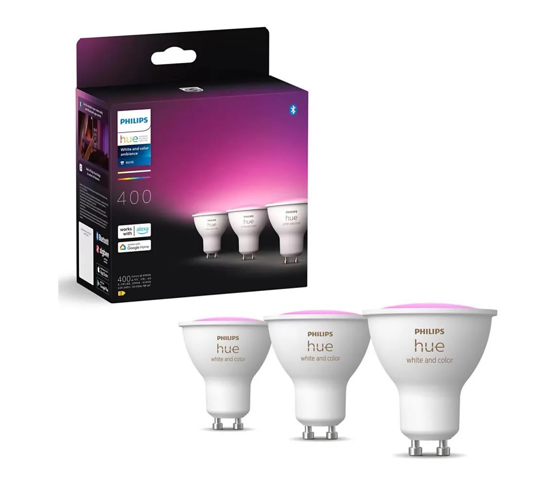 SADA 3x LED RGBW Stmievateľná žiarovka Philips Hue WACA GU10/4,2W/230V 2000-6500K 8720169229877