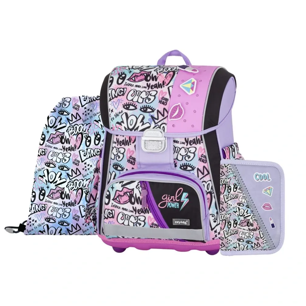 Oxybag Školský set 3-dielny PREMIUM Funny Girl