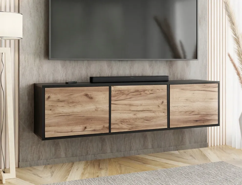 KIER TV stolík EDI 3 | čierna / dub craft zlatý
