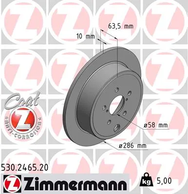 ZIMMERMANN Brzdový kotúč 530246520