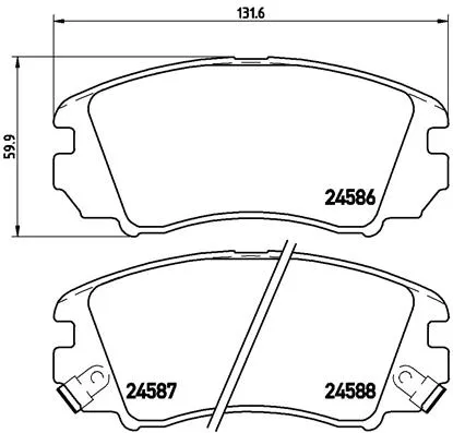 BREMBO Sada brzdových platničiek kotúčovej brzdy P30043