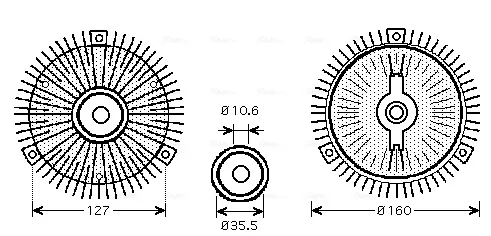 AVA QUALITY COOLING Spojka ventilátora chladenia MSC412